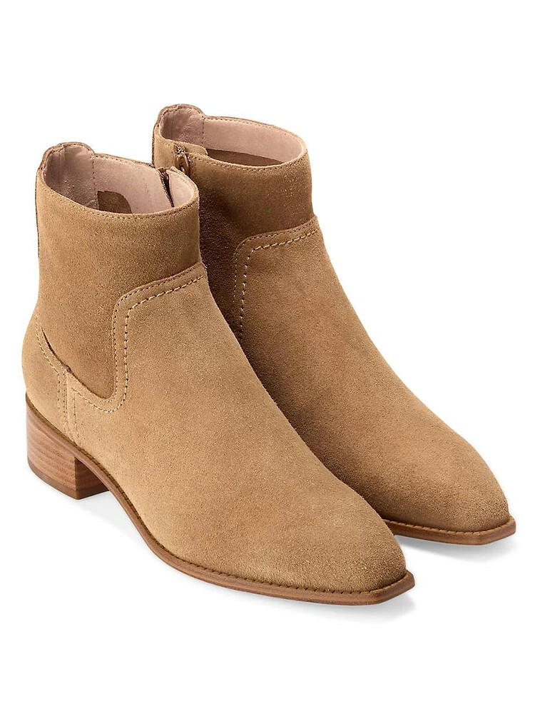 Cole Haan Naia Bootie Suede Leather Women Boots US 9 / EU 40 Brown WORN ONCE