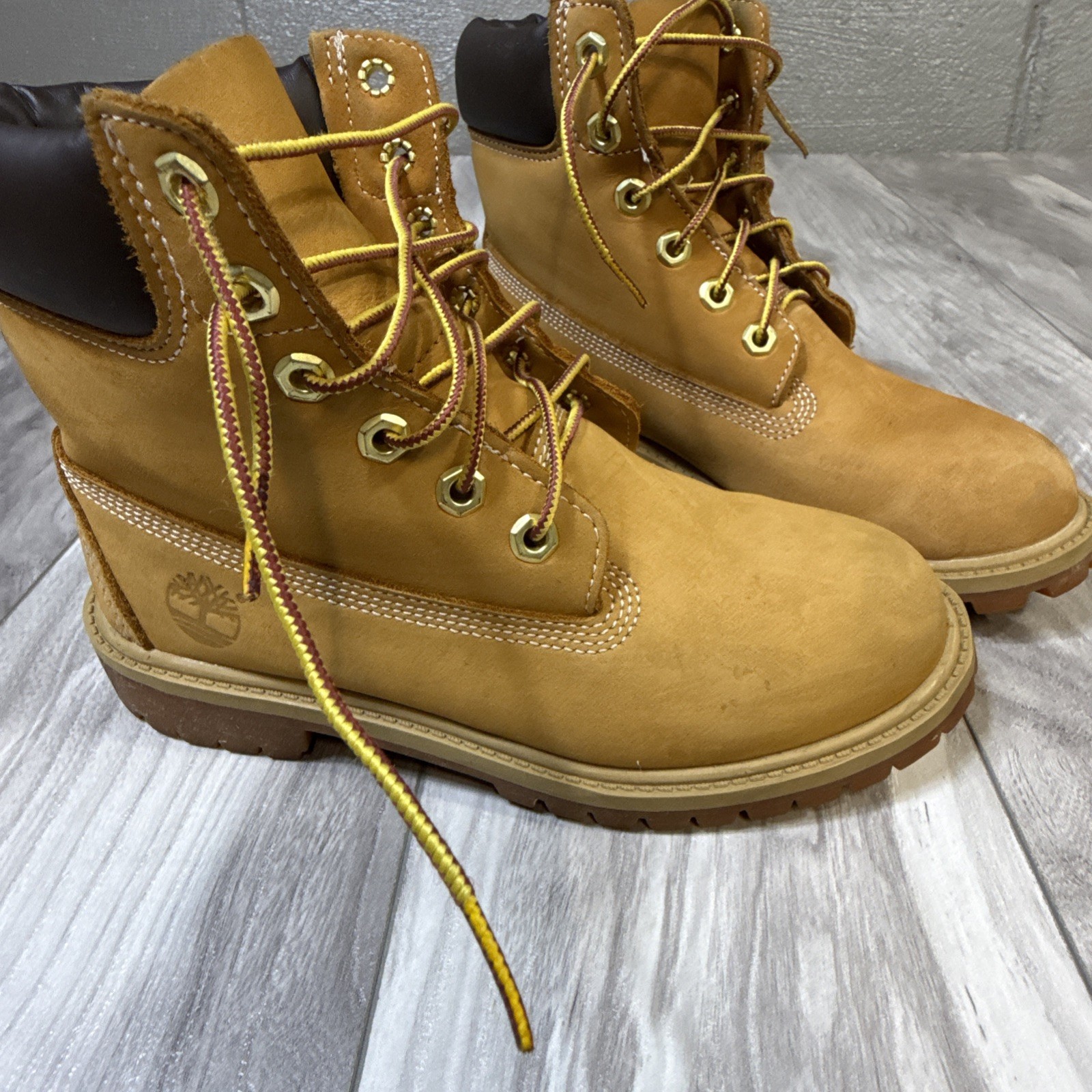 Timberland Boots Girls Boots Size 4 Brown Leather Lace Up