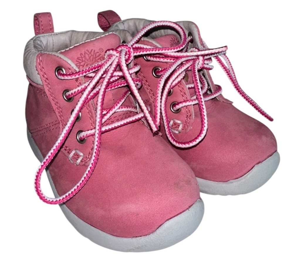 Timberland Toddler Girls Boots Sz 4 Pink Leather Lace Up