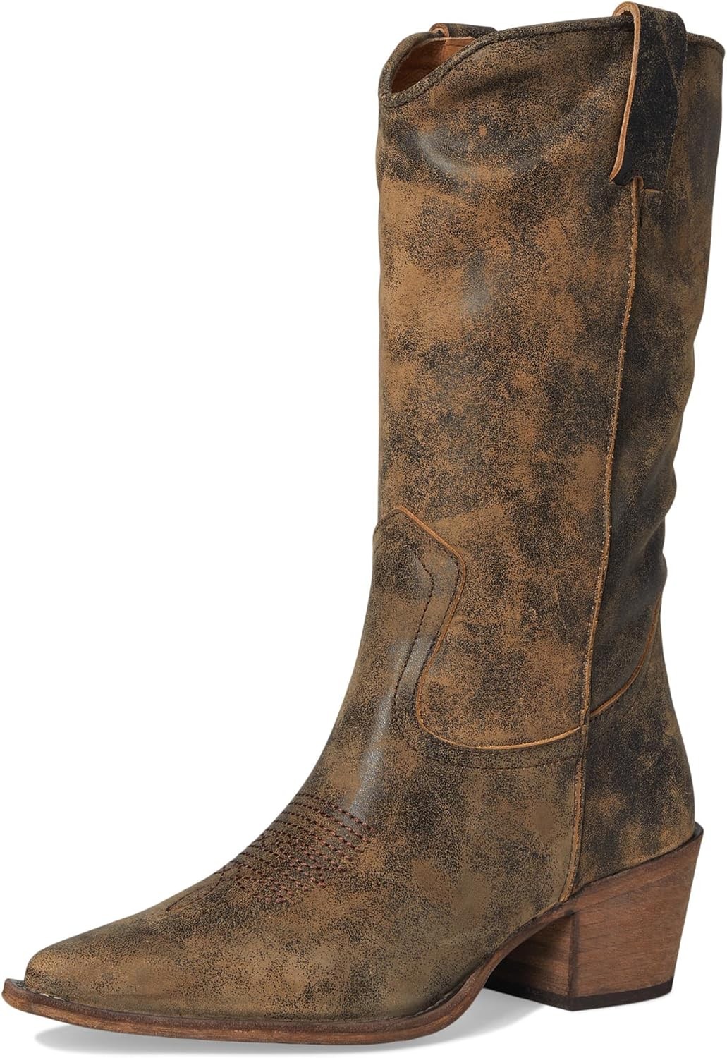 STEVE MADDEN ALBANY WOMEN BOOTS – Brown Distress