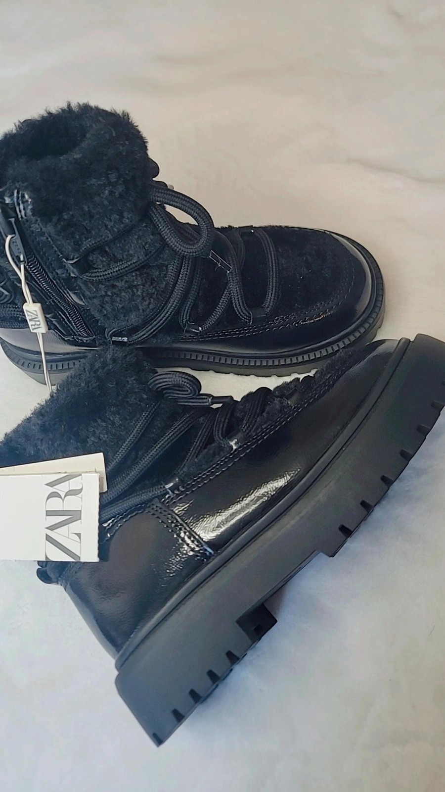 Zara Girls’ Winter Boots Size 5 New, Black
