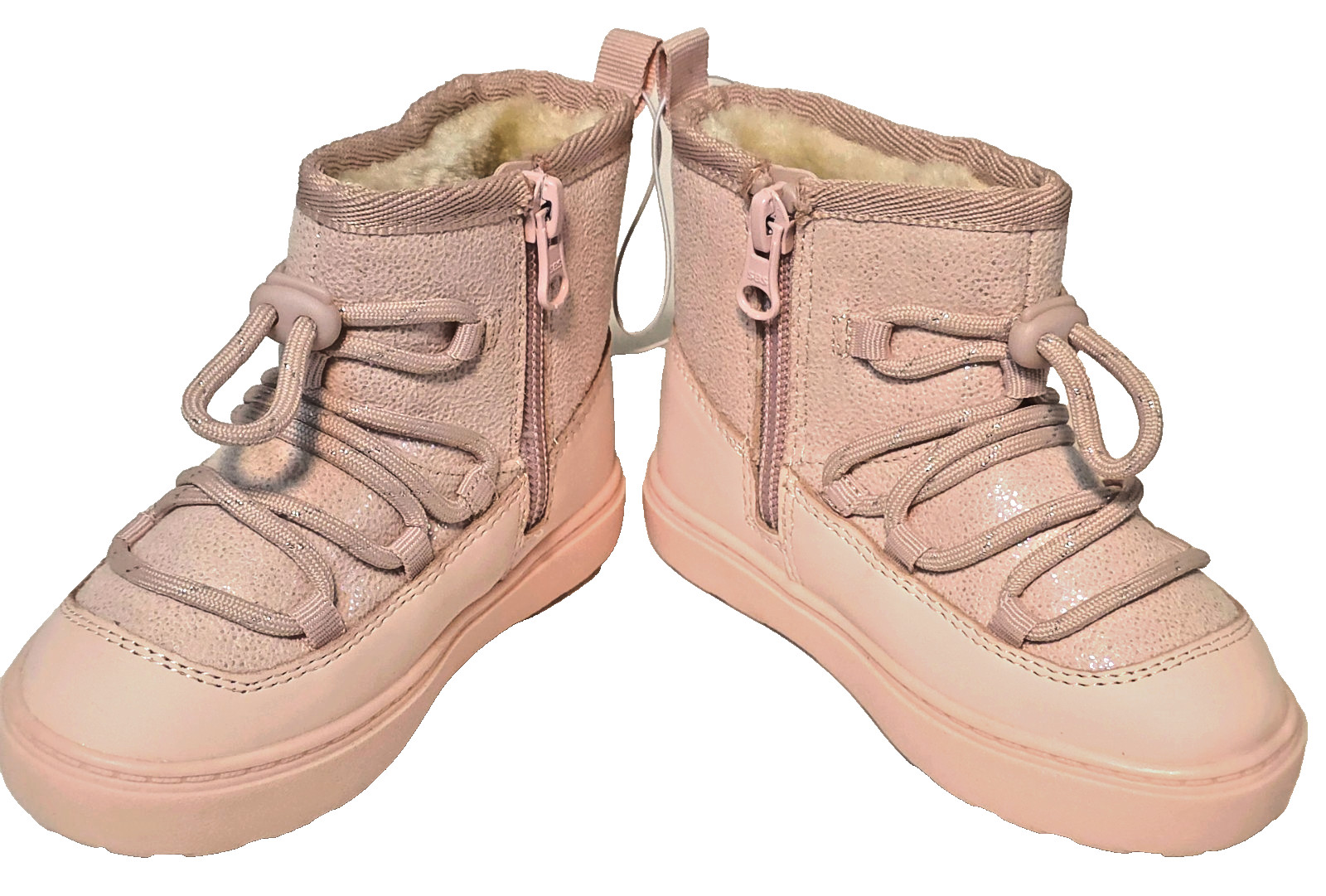 Cat & Jack Toddler Girls Blush Pink Faux Fur Lined Winter Boots Sz 7 NWT