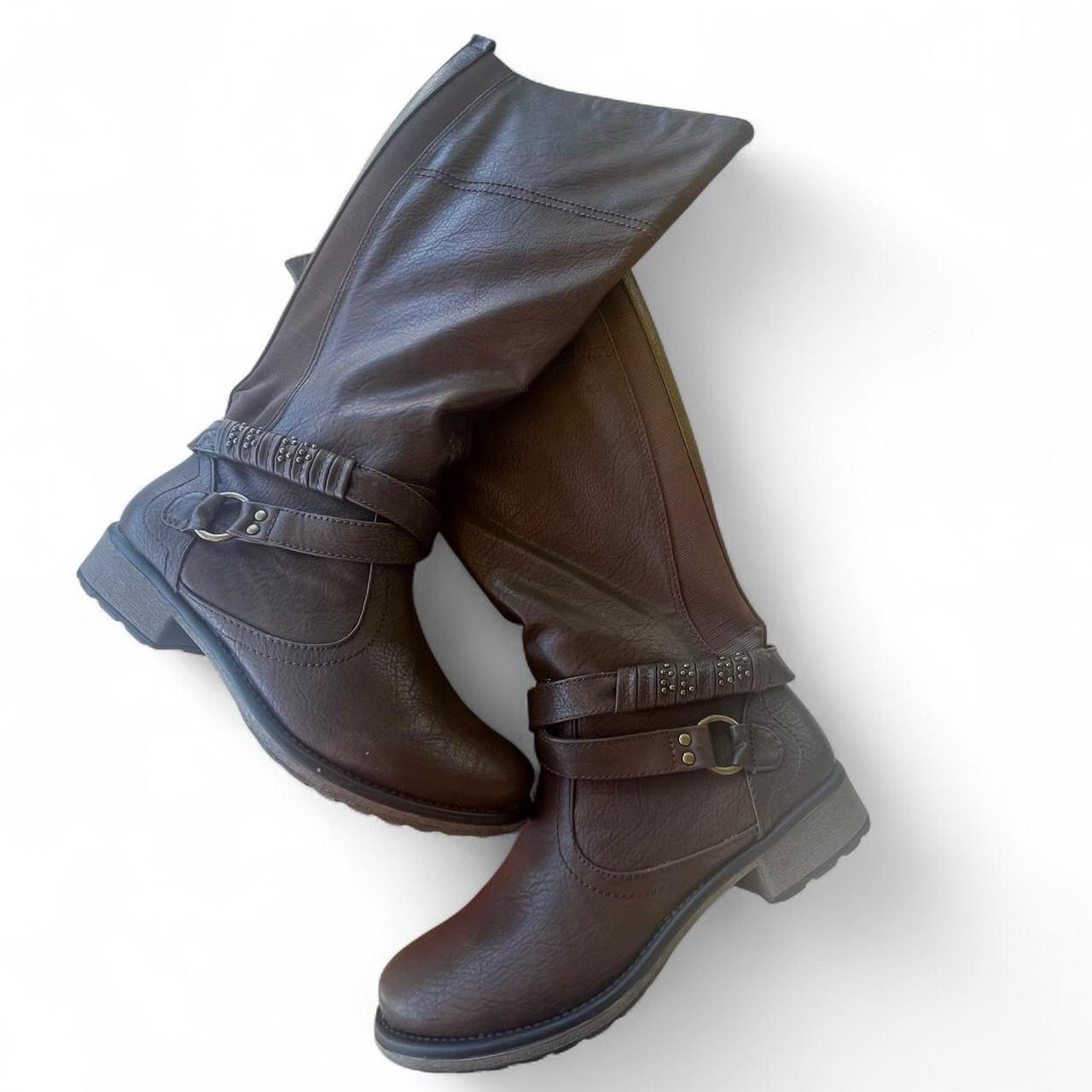 New in Box Baretraps Sigourney Dark Brown Knee High Boots 8M Riding Cowgirl