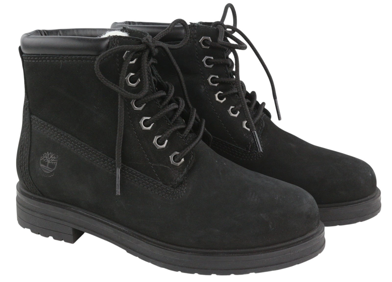 TIMBERLAND Women Boots EU37.5 Black Leather Waterproof Shearling Winter