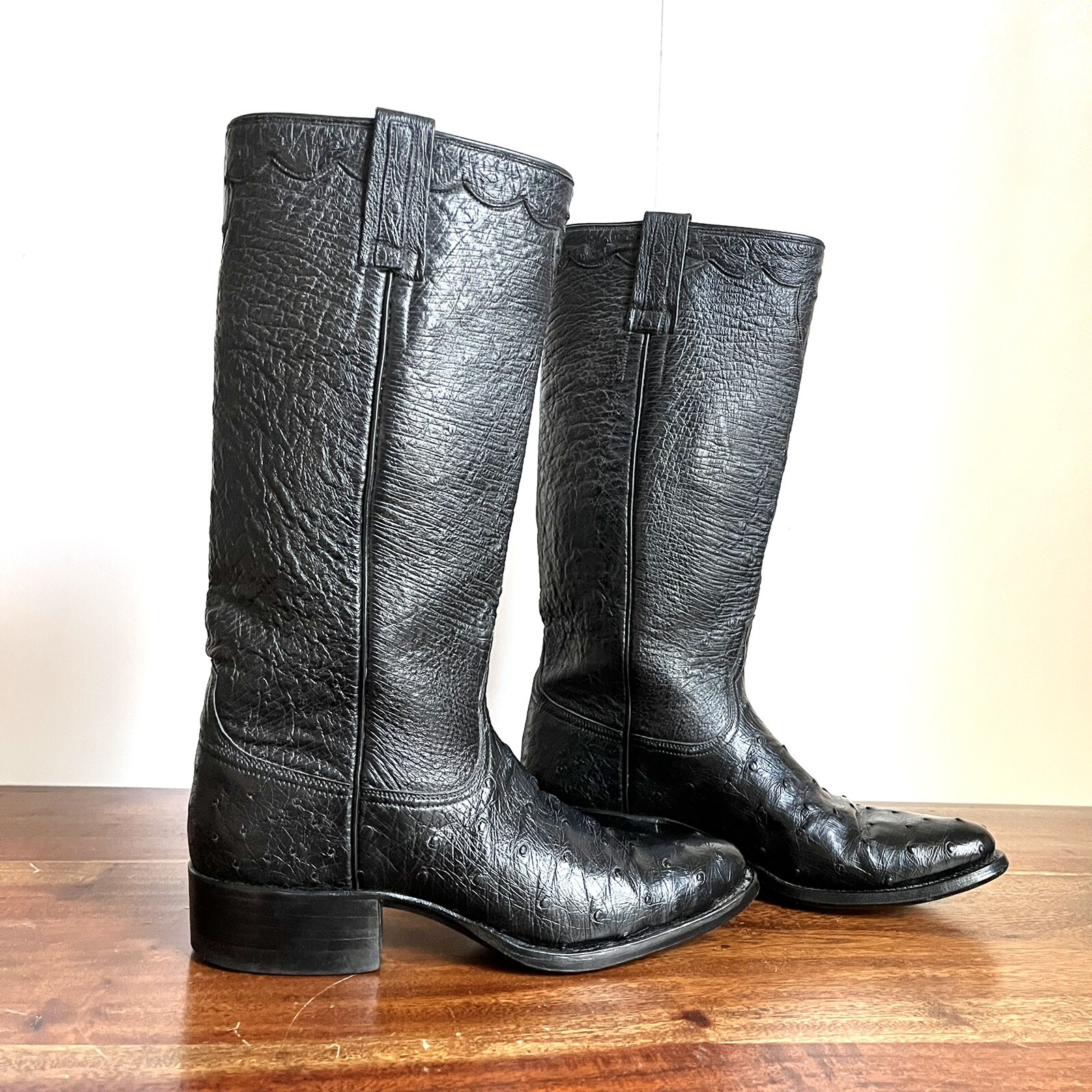 David Little’s Full Ostrich Western Handcrafted Dress Boots San Antonio Texas