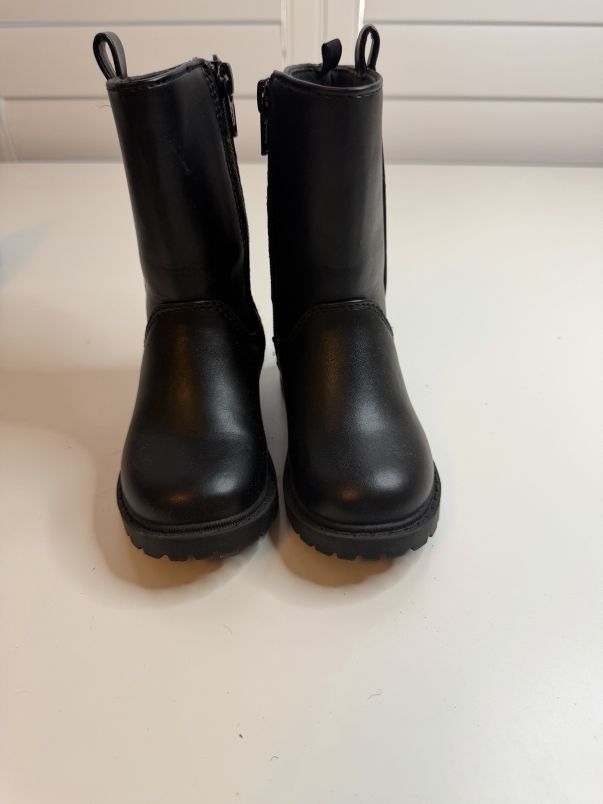Cat & Jack Girls Boots Mid Calf Zipper Black Size 6 Kids