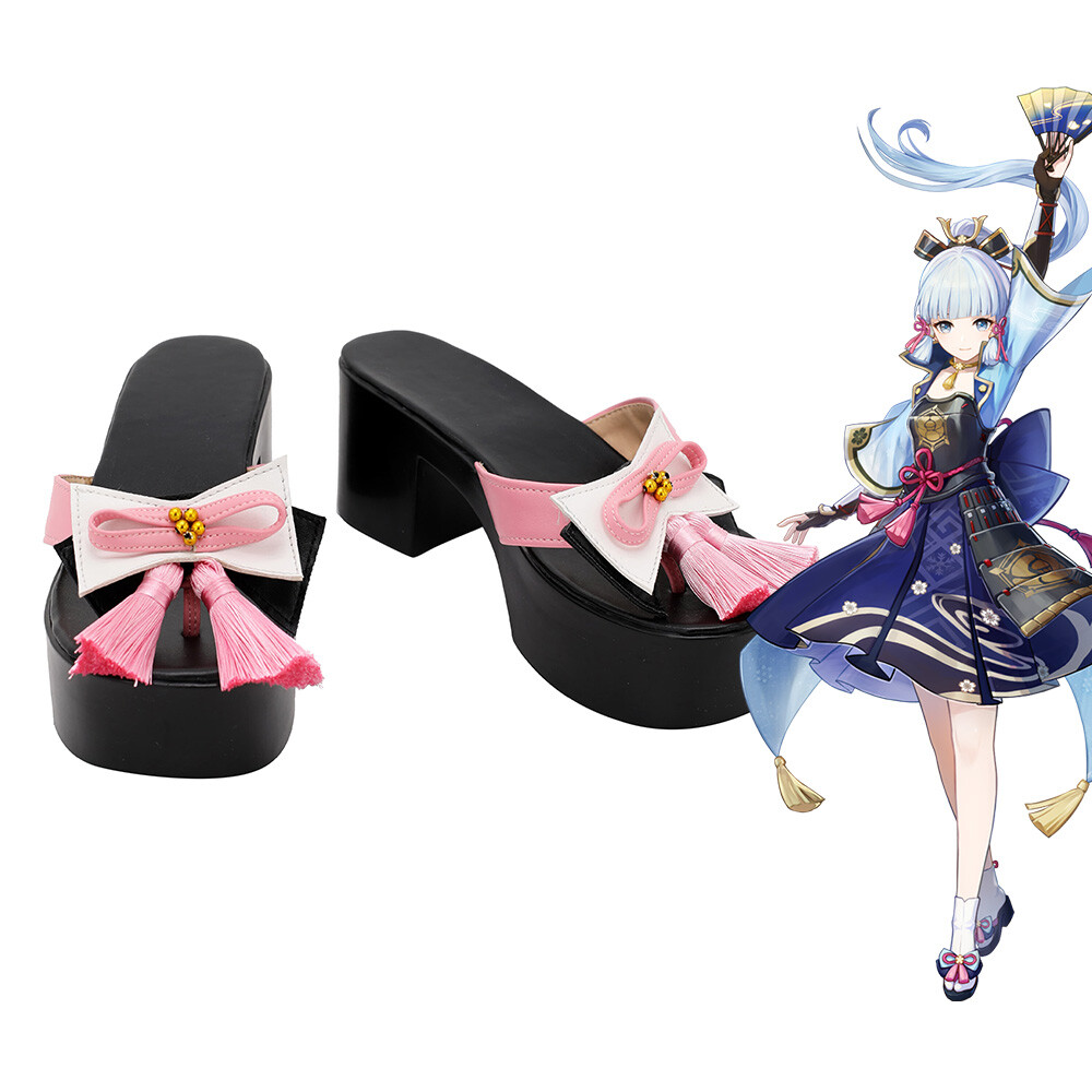 Genshin Impact Kamisato Ayaka Shoes Cosplay Women Boots Clogs