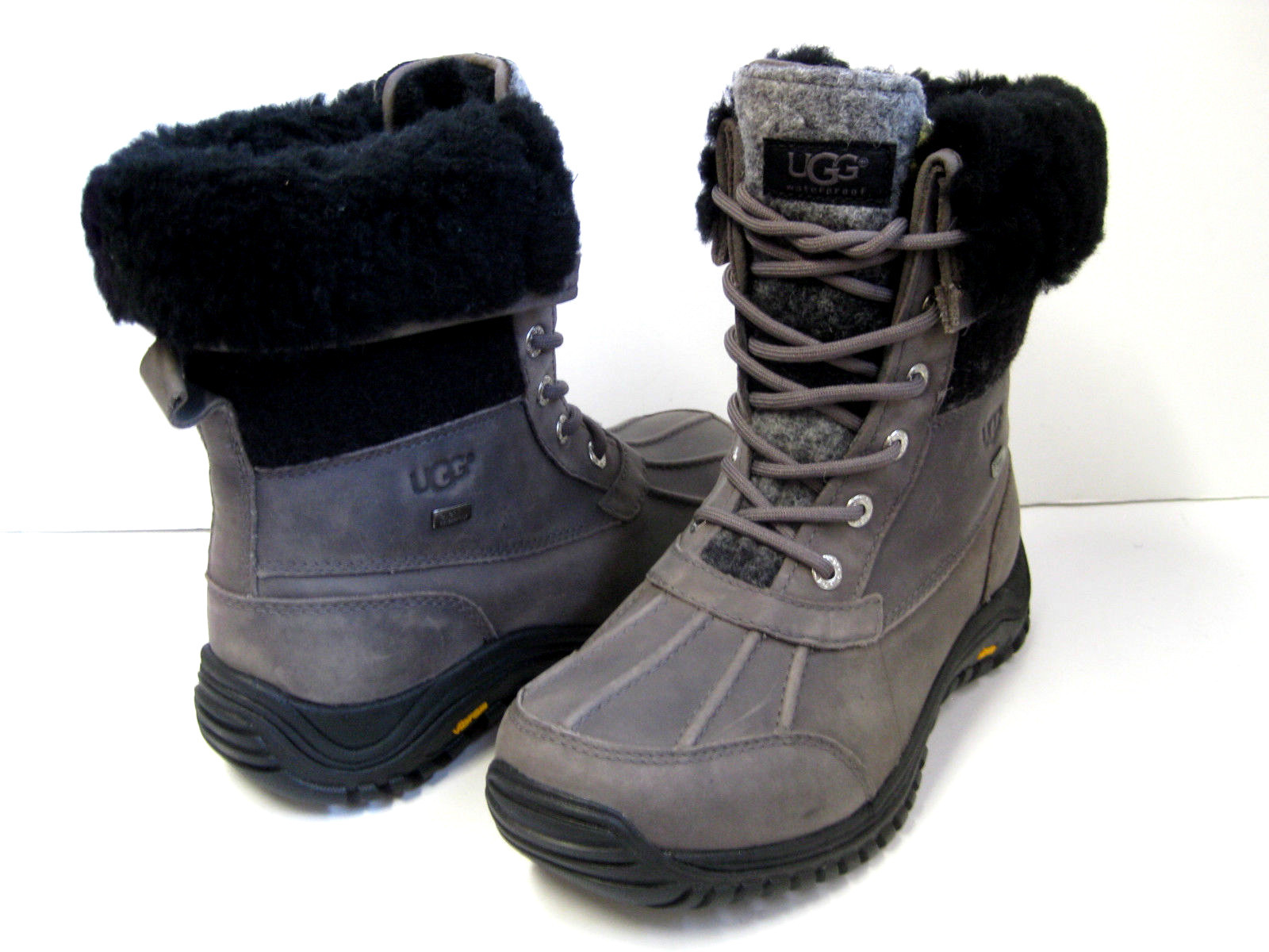 UGG ADIRONDACK II WOMEN WINTER BOOTS LEATHER CHARCOAL US 7 / UK 5.5/ EU38