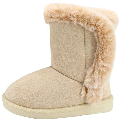 Baby Girls Winter Boots Toddler Kid Fashion Fur Lined 11 Little Kid 8207 Khaki