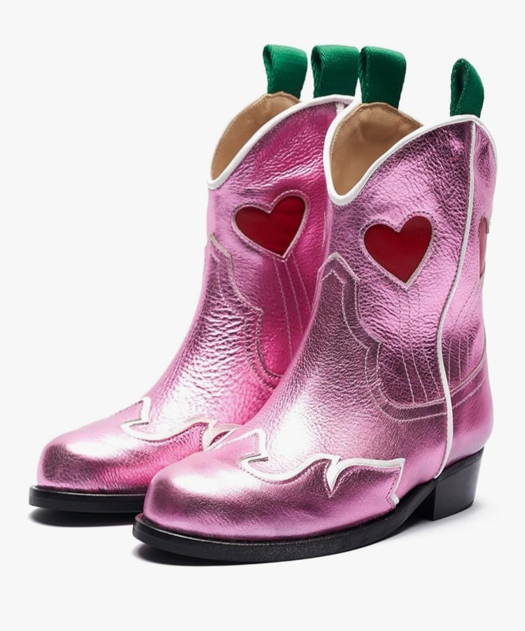 Kids Cowboy Boots Girls Mid Calf Cowgirl Western Boots Round Toe Size 4