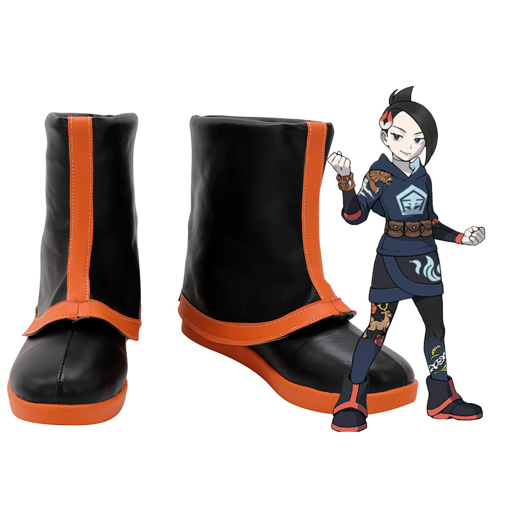Pokémon Legends Arceus Mai Shoes Cosplay Women Boots Black Shoes