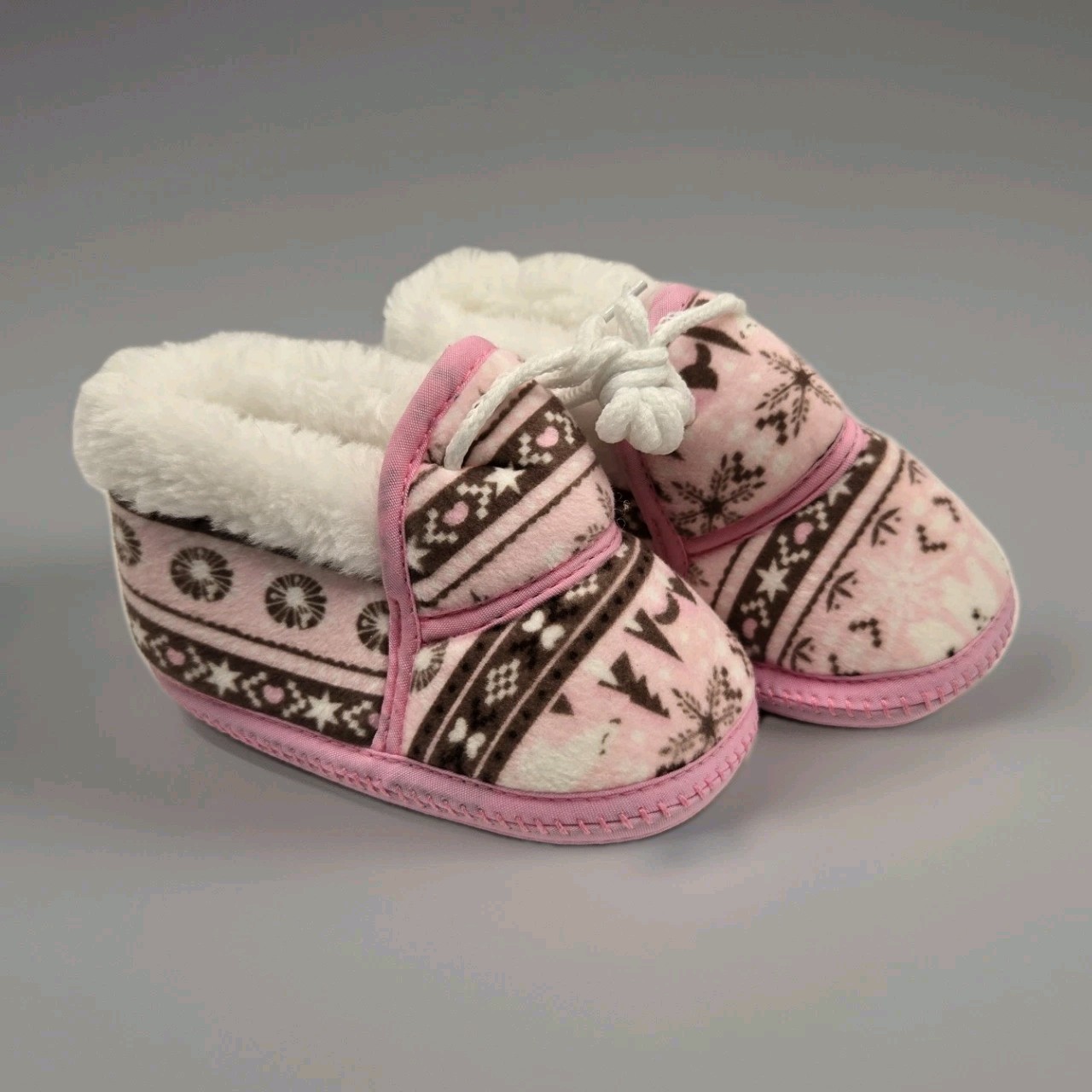 Baby Toddler Girls Boots Pink Faux Fur Lining Winter Soft Sole