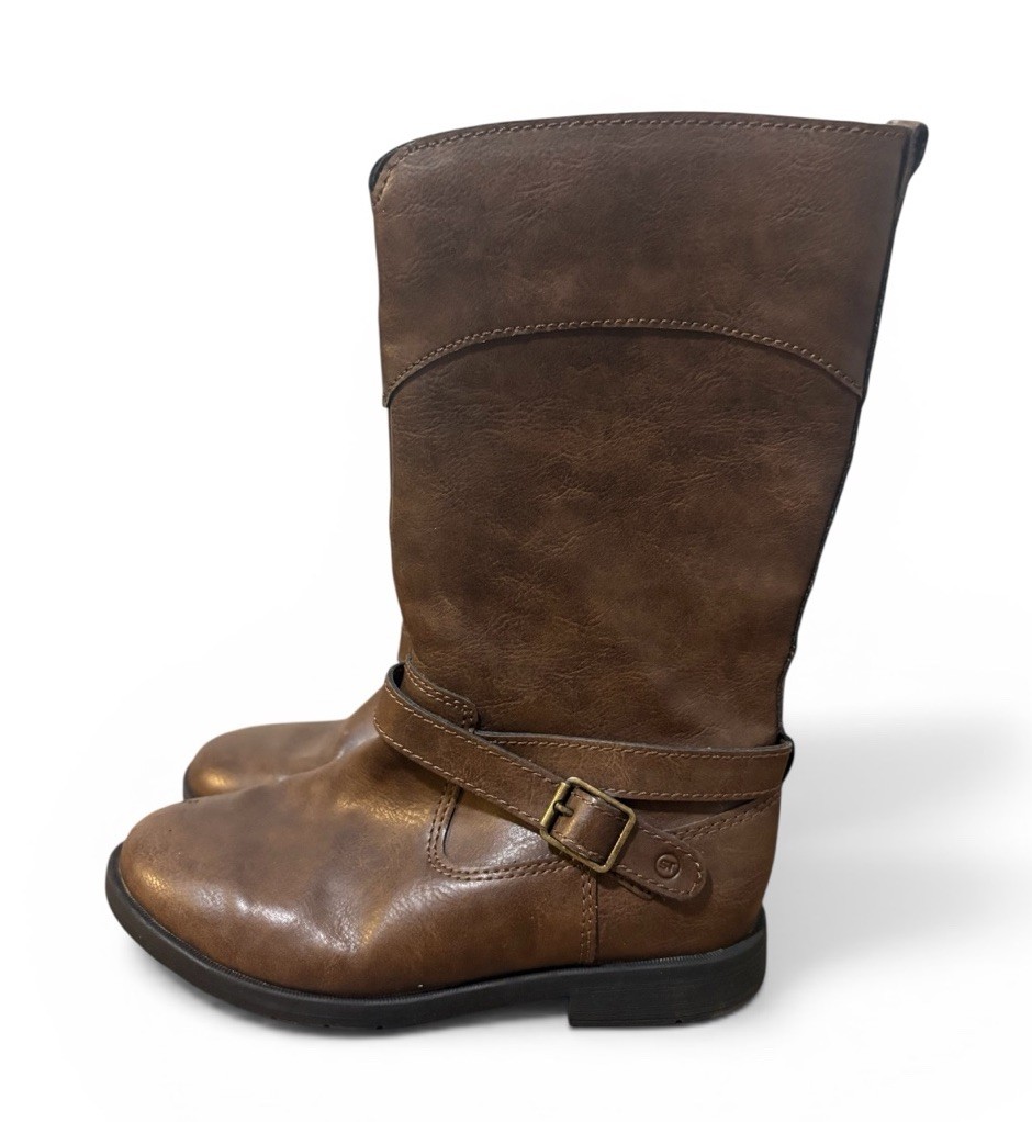 Stride Rite Girls Brown Mid Calf Boots Buckle Zip Size 11.5 Send Offers