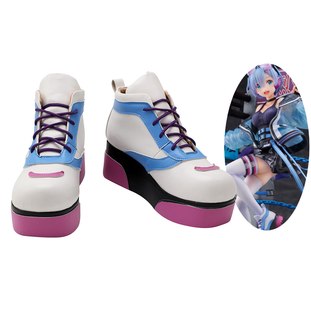 Re Zero Starting Life in Another World Rem Shoes Cosplay Women Boots White Shoes