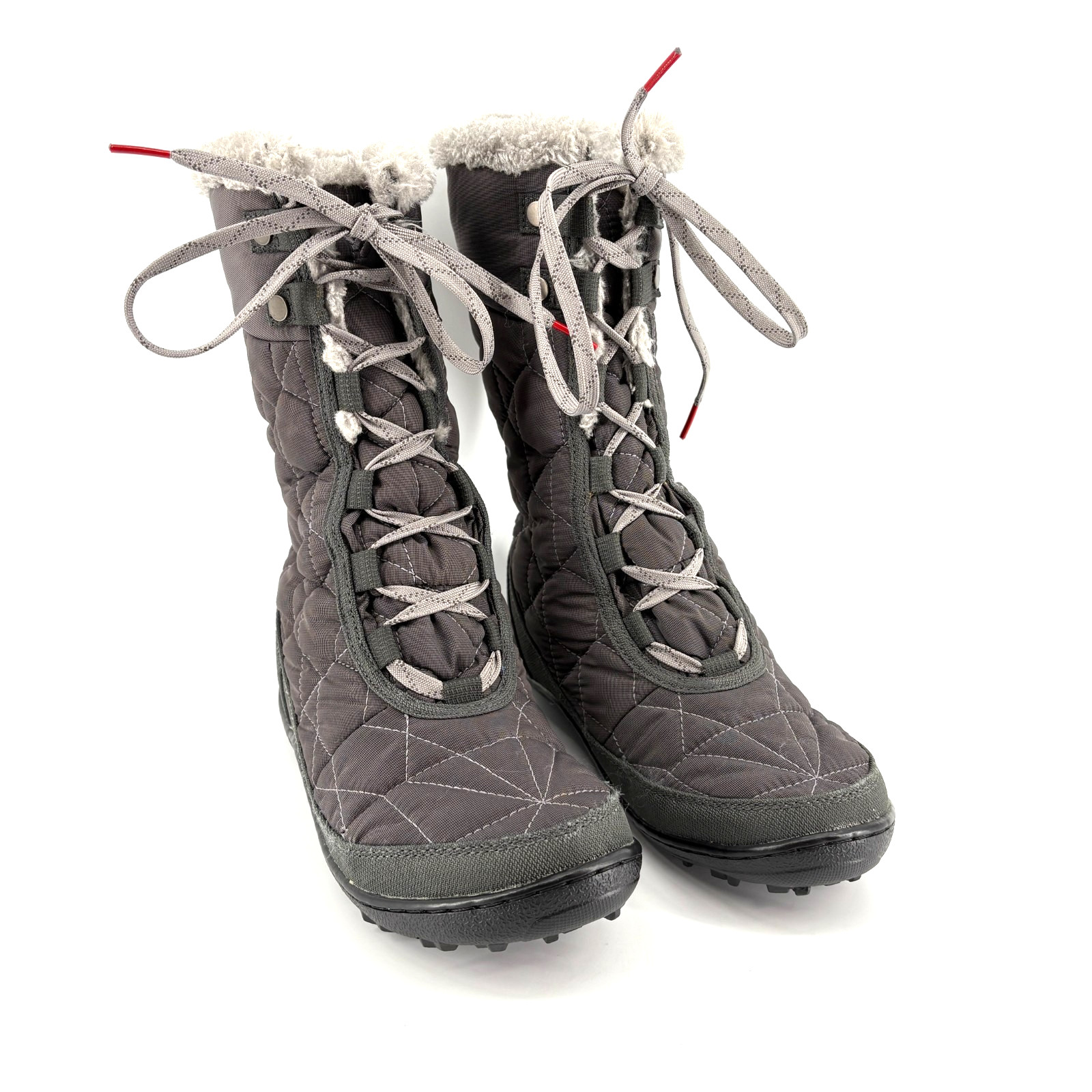 Columbia Shoe 200 Grams Waterproof Women Boots Faux Fur Lined Ankle Gray Size 6