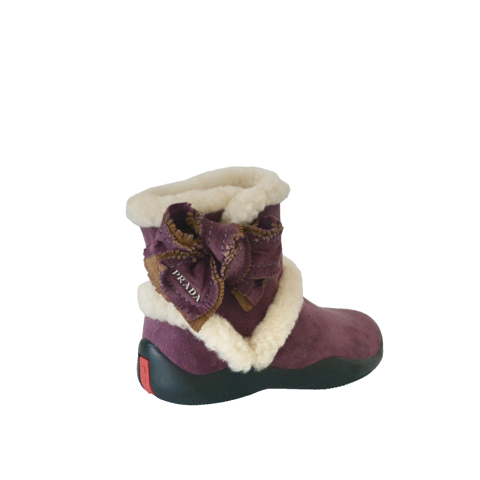 NIB KIDS GIRLS PRADA SHEARLING SUEDE LEATHER BOOTS SHOES US 11 EU 28