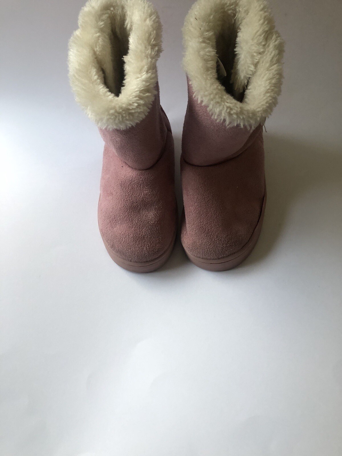 Bebe Girls Boots size 7 Faux Fur Slip On Pink