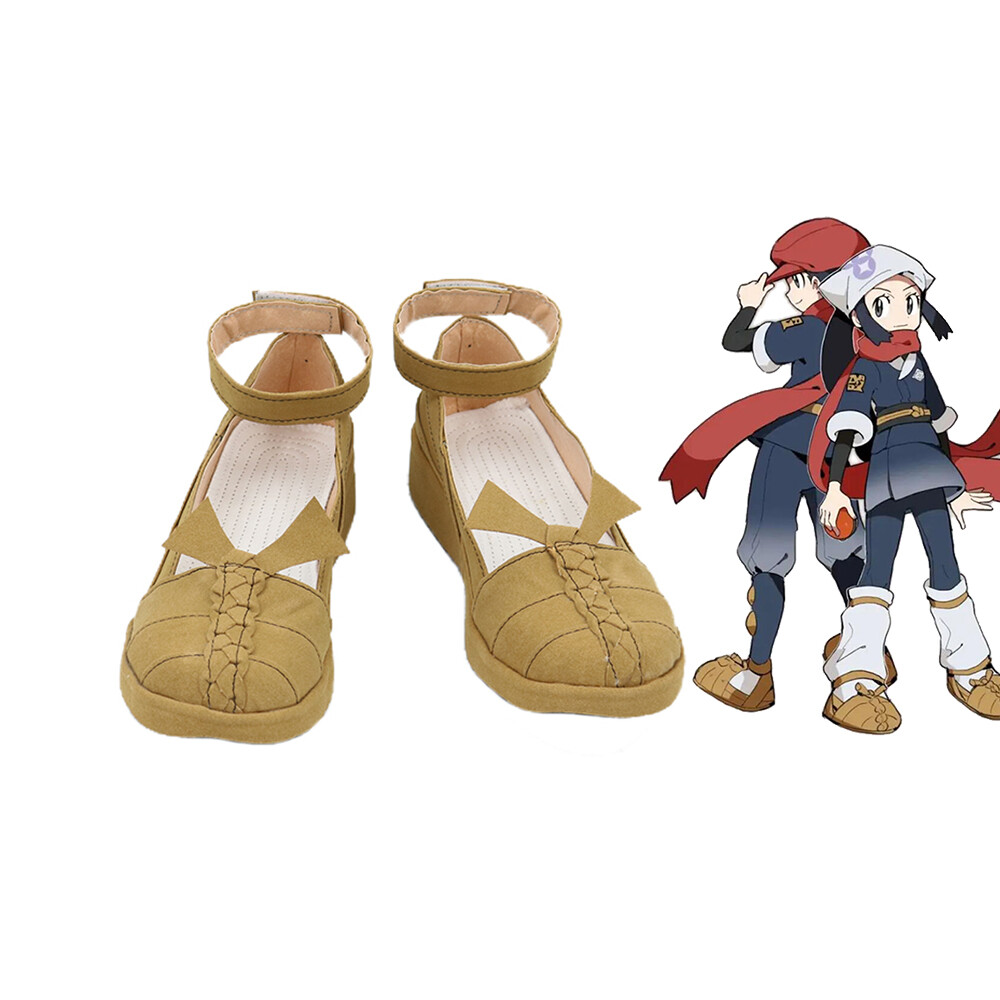 Pokémon Legends: Arceus Shoes Cosplay Women Boots Gold Akari Shoes