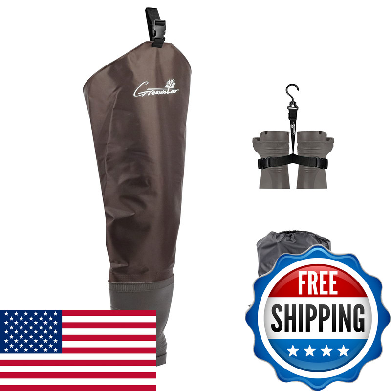Greenwater Hip Waders For Men Women Boots Waterproof2-Ply Pvc/Nylon Adult