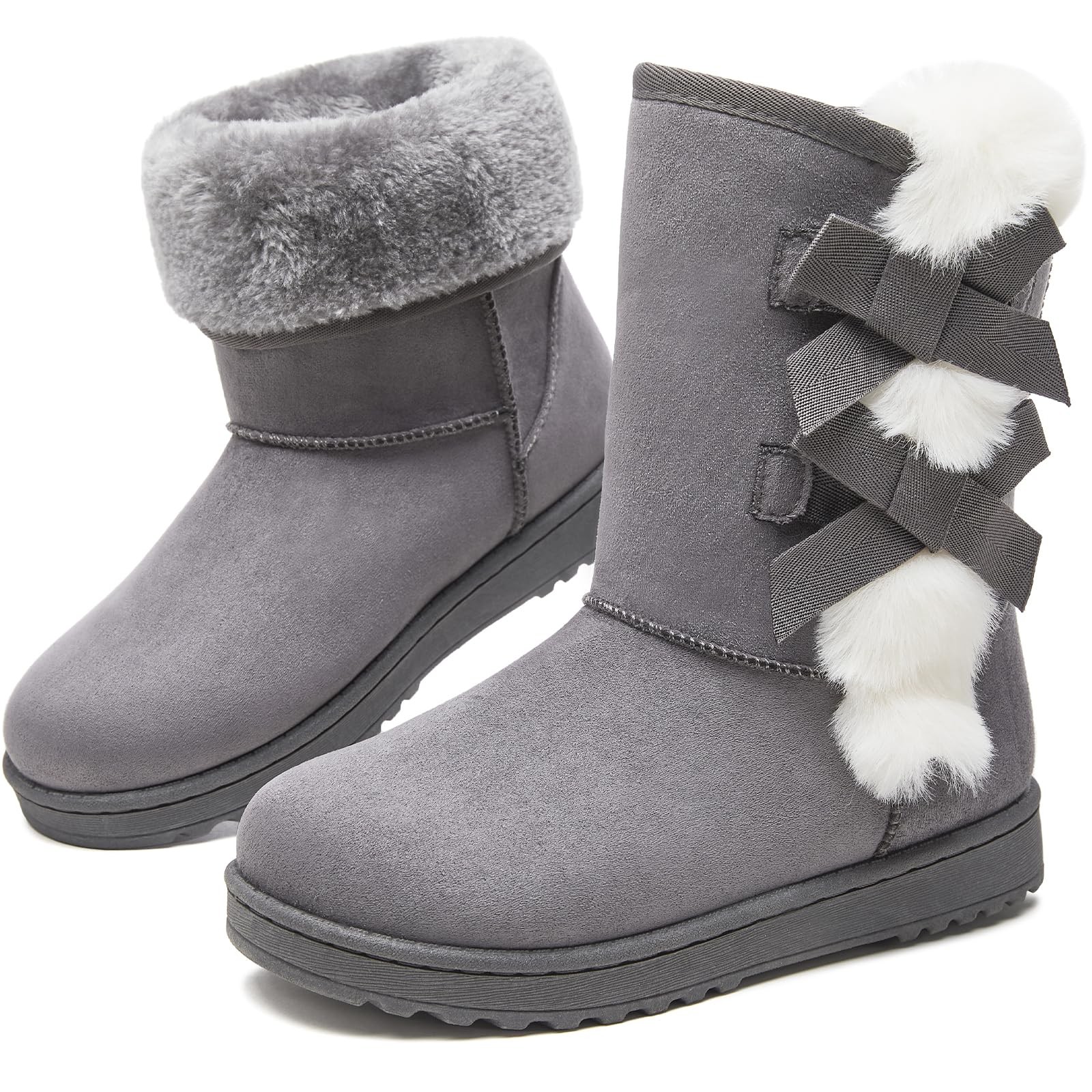 Eydram Women Winter Boots Fur Lined Fashion Mid Calf for Warm…