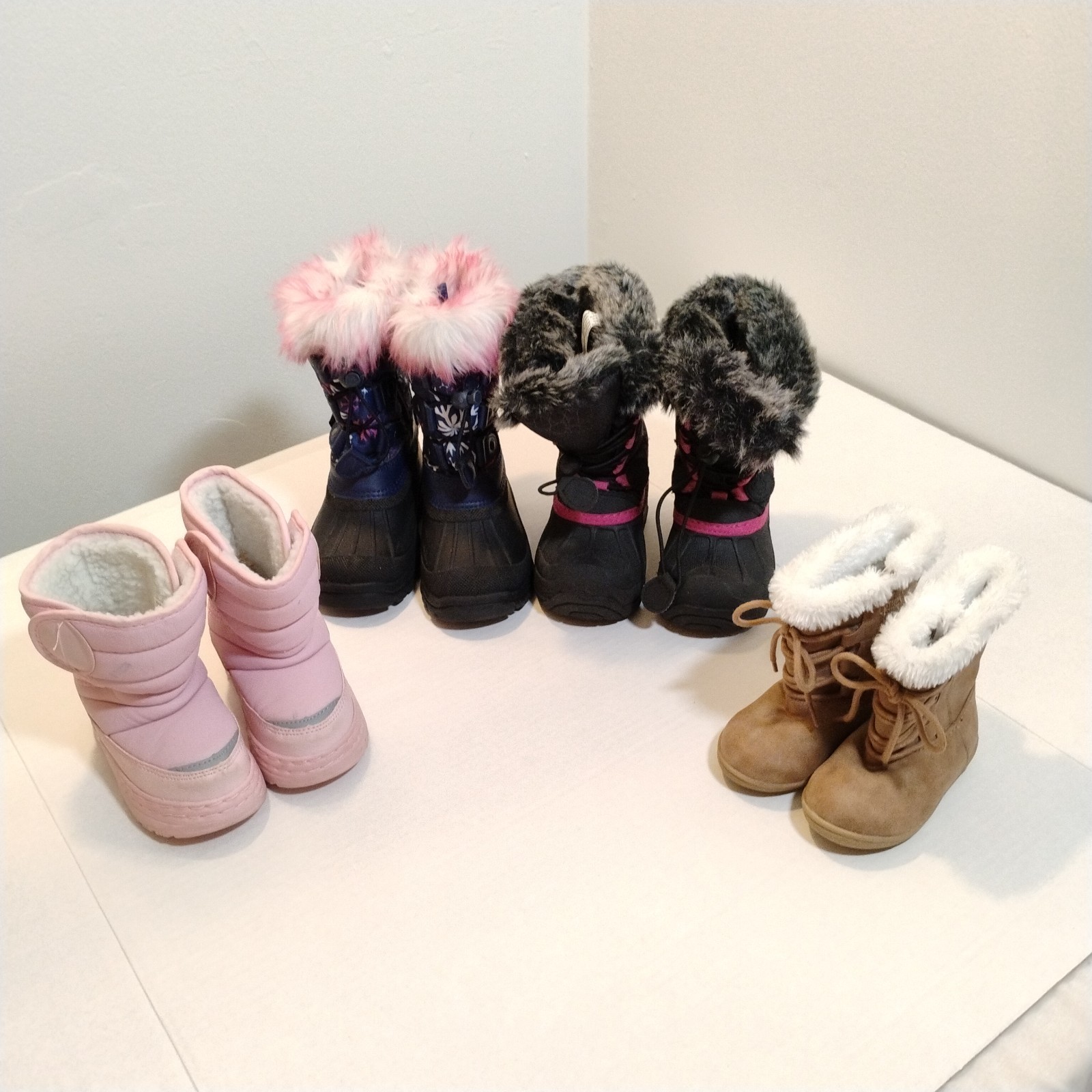 Toddler Girl Winter Boots Lot Size 4-9 Snow Waterproof Fleece Lined Bundle 4…