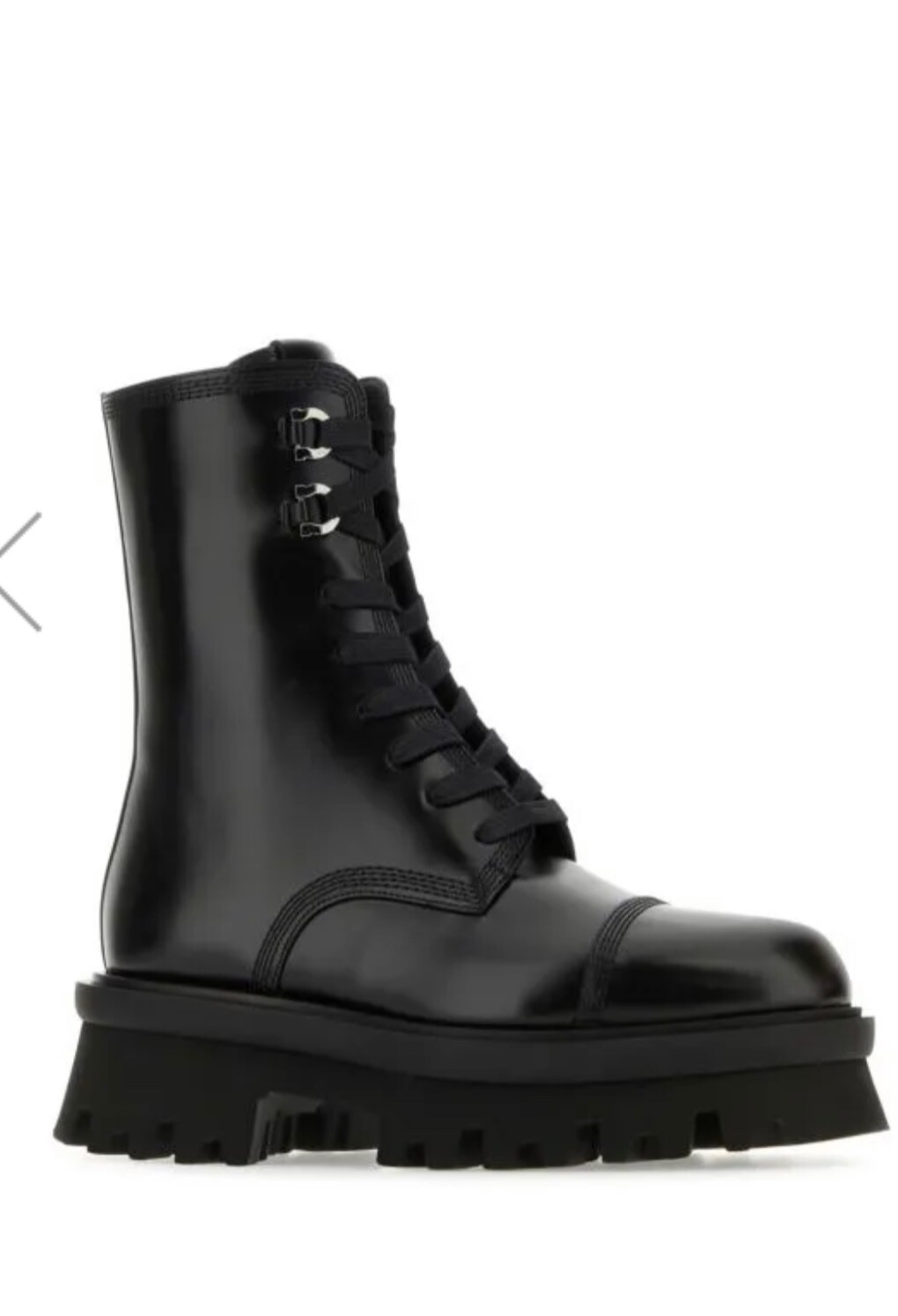 Salvatore Ferragamo Women Boots 10-40 combat black motorcycle