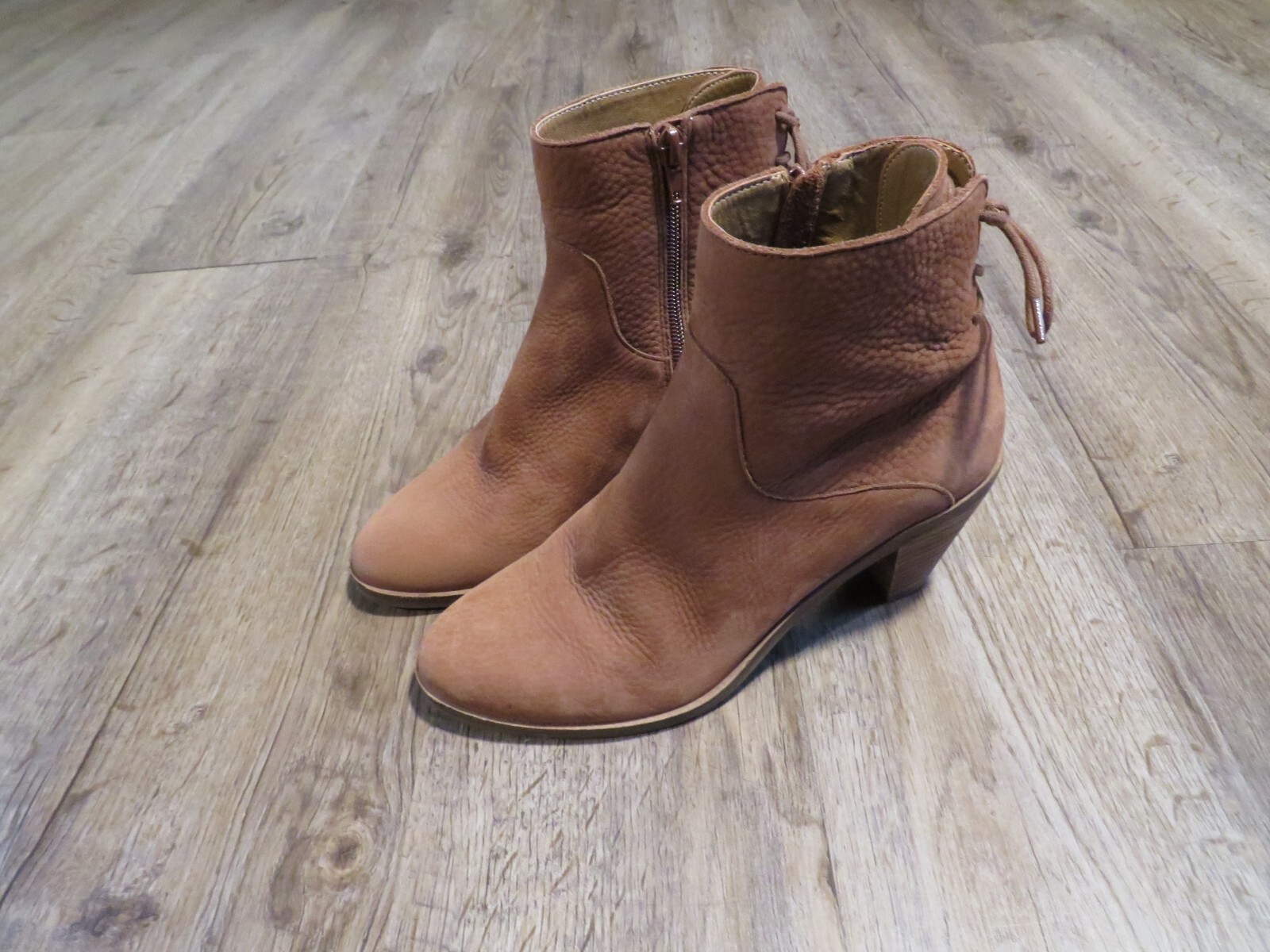 Lucky Brand LK-Jalie Toffee Citadel Leather Suede Women Boots Size 6.5 M 37