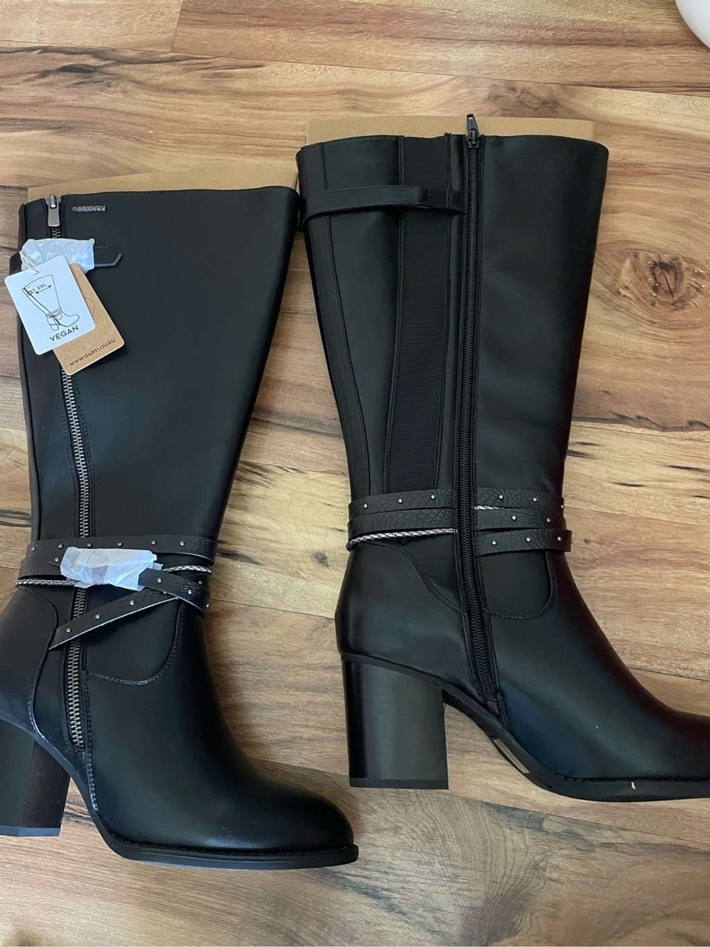 Black Knee-High Women’s Riding Boots – Comfort Block Heel