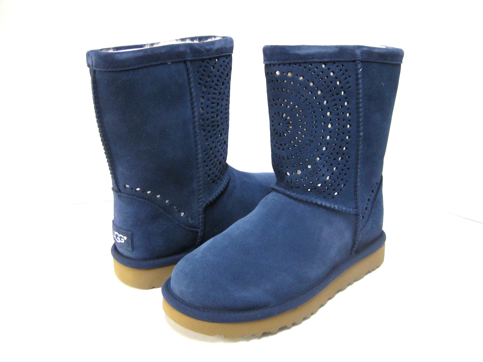 UGG CLASSIC SHORT SUNSHINE PERF WOMEN BOOTS SUEDE NAVY US 7 /UK 5.5 /EU 38 /JP24