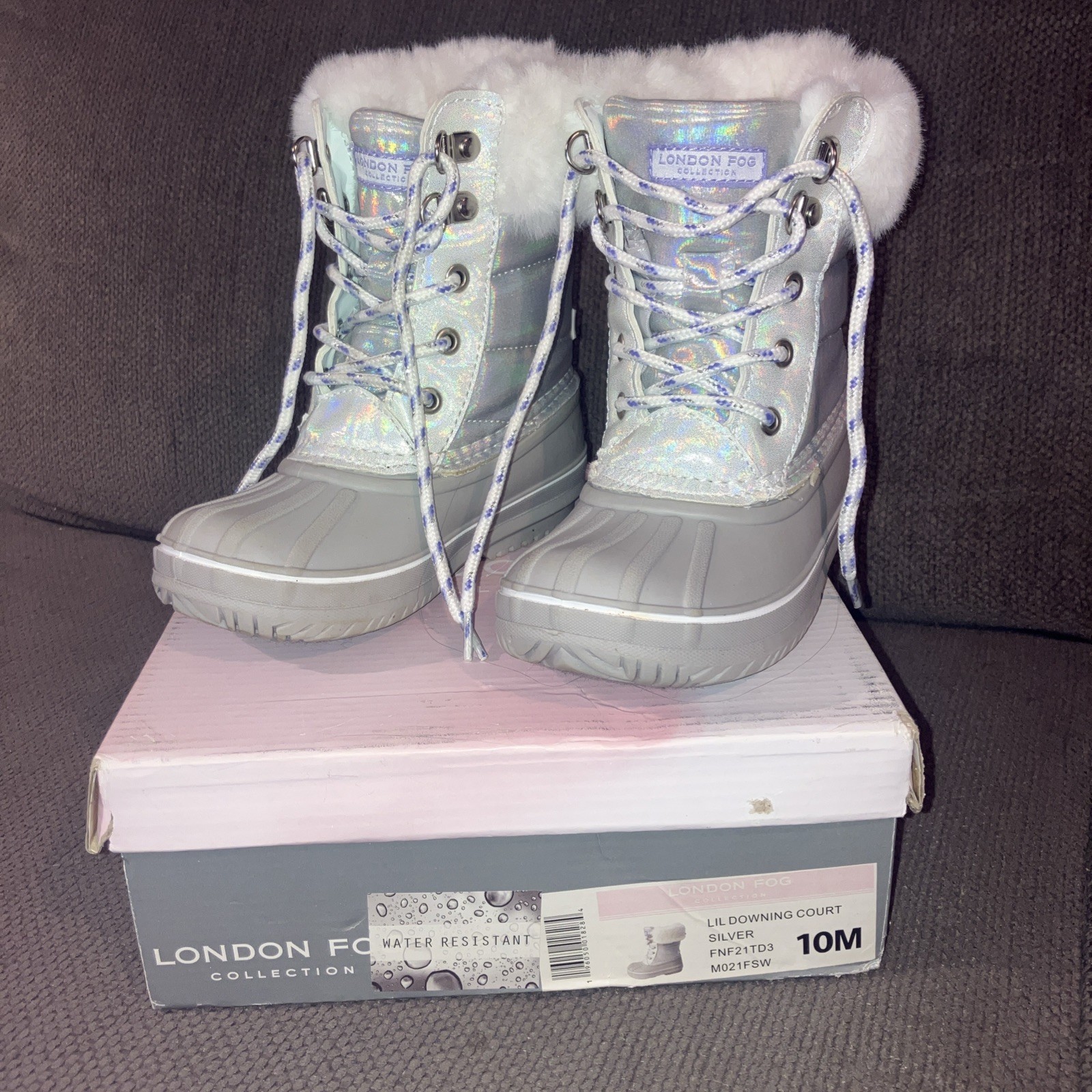 London Fog “Lil Downing Court” girls’ winter boots. Size 10M. Worn once!