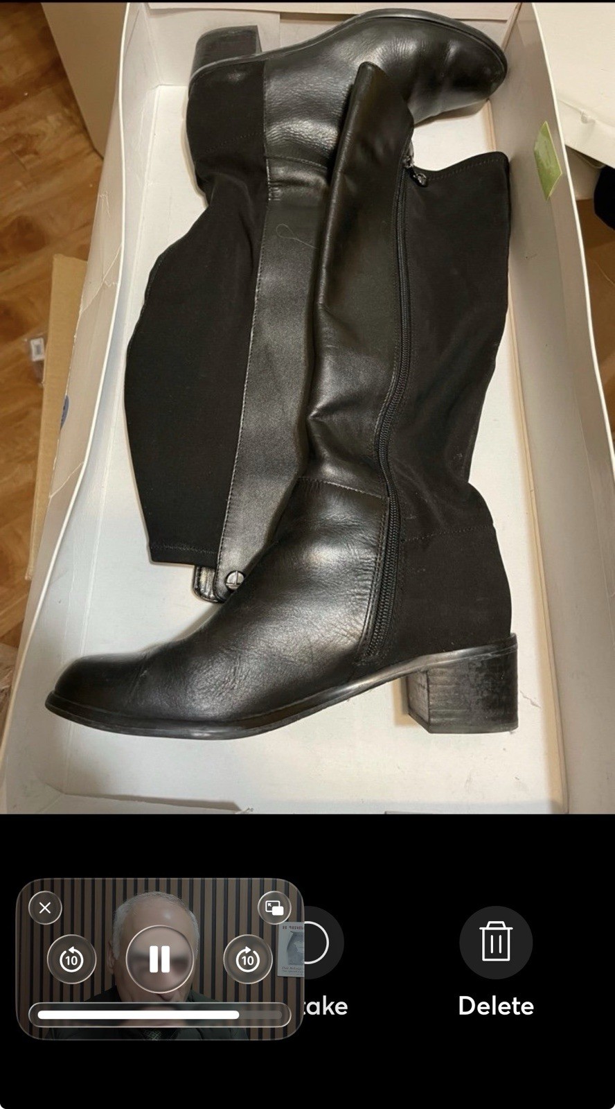 Tahari Black Leather Women Boots US size 7.5.