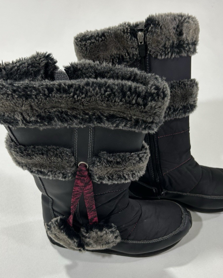 Timberland Chillberg Girls Winter Boots Black Berry Fur Lined Size 4 Youth