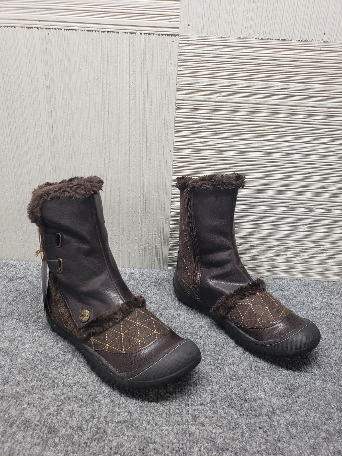 JBU by Jambu Iceburg Women Winter Boots 6.5M Dark Brown Ankle Faux Trim Outdoor
