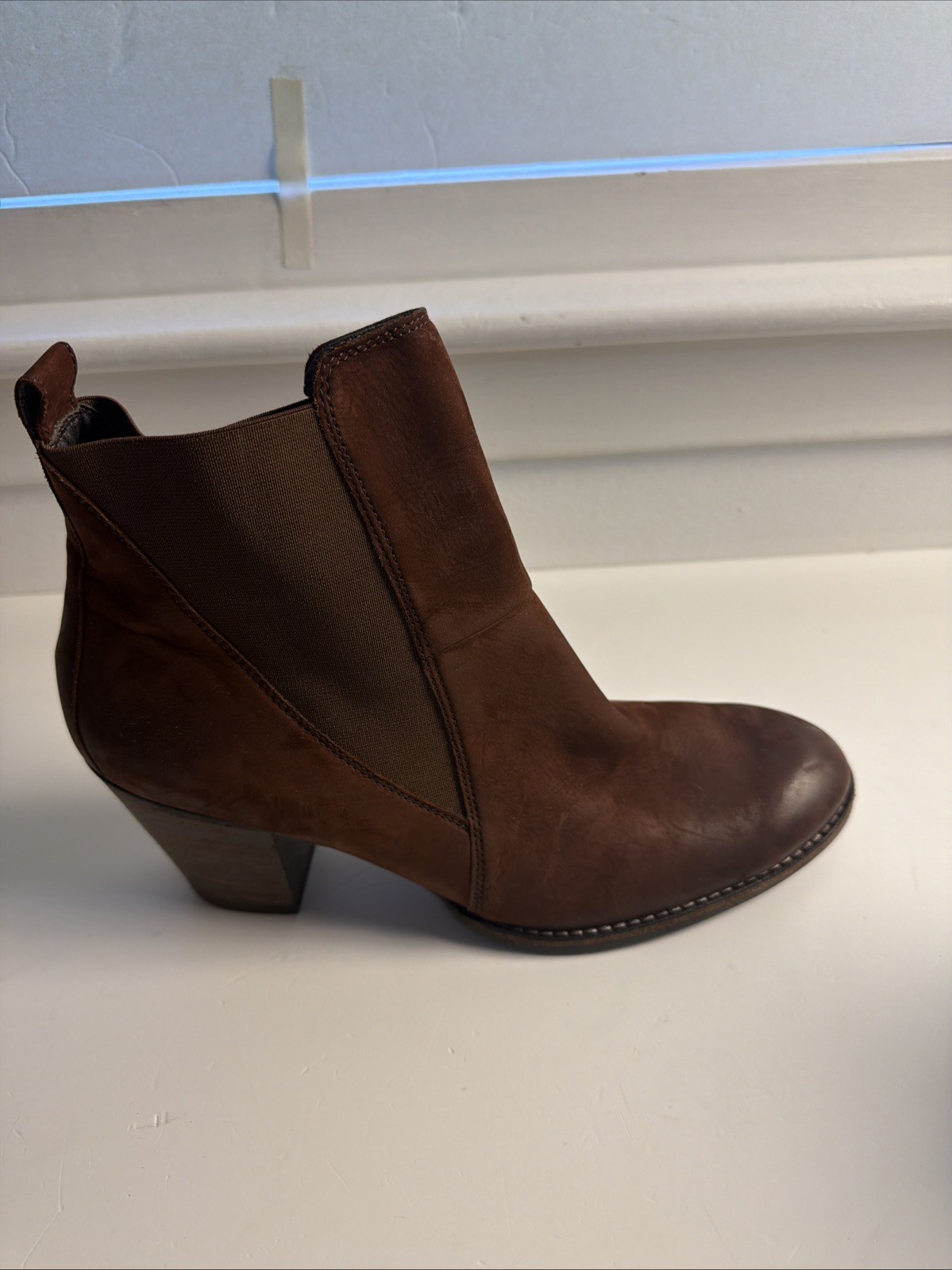 Paul Green Women Boots Brown US 8 Suede Chelsea Ankle Block Heel Austria