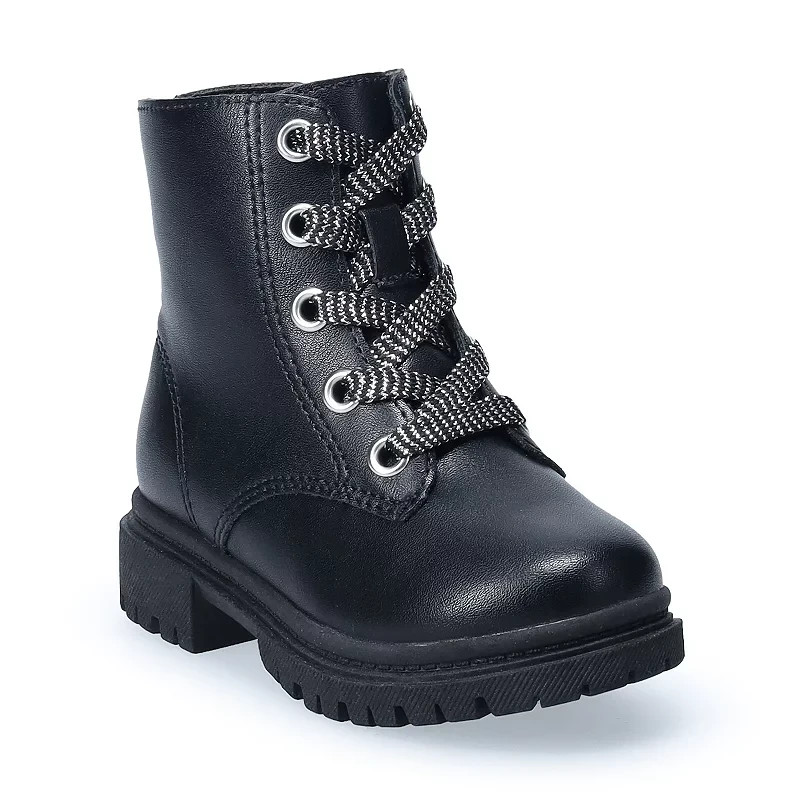 Jumping Beans Paisleigh Girls Toddler Boots Black Size 9 Lace Up NWOB