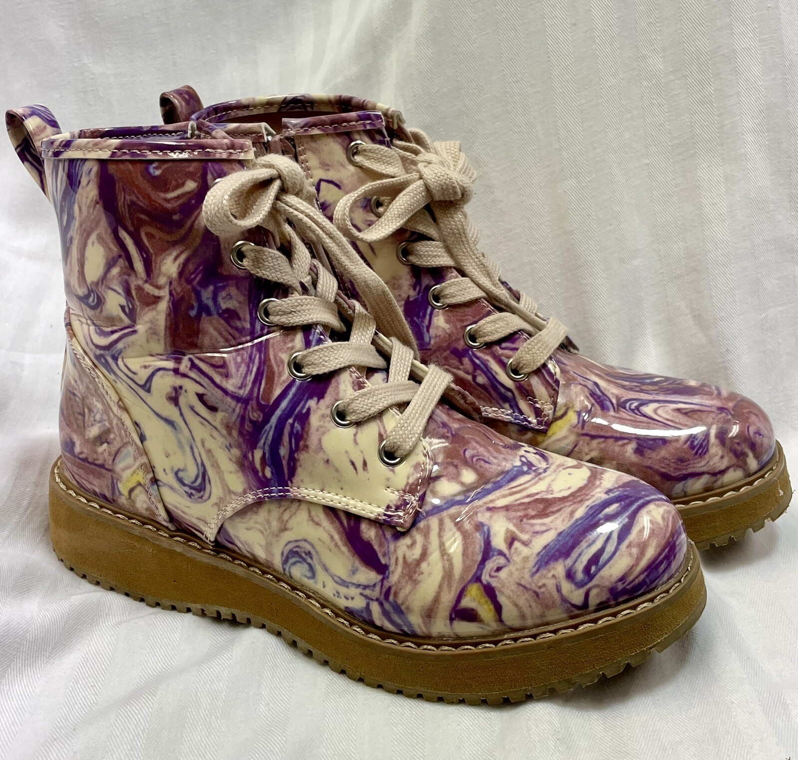 STEVE MADDEN Girls Boots SZ 3 Pink Purple Sparkle Winter Snow Weather JOLIVIAA