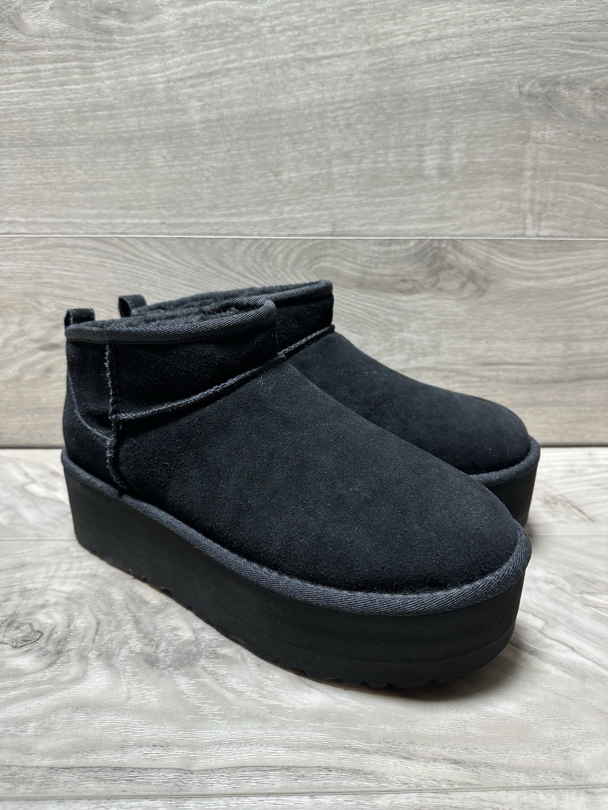 UGG Women Boots UGGPLUSH 1135092 Black Suede Pull-On 10