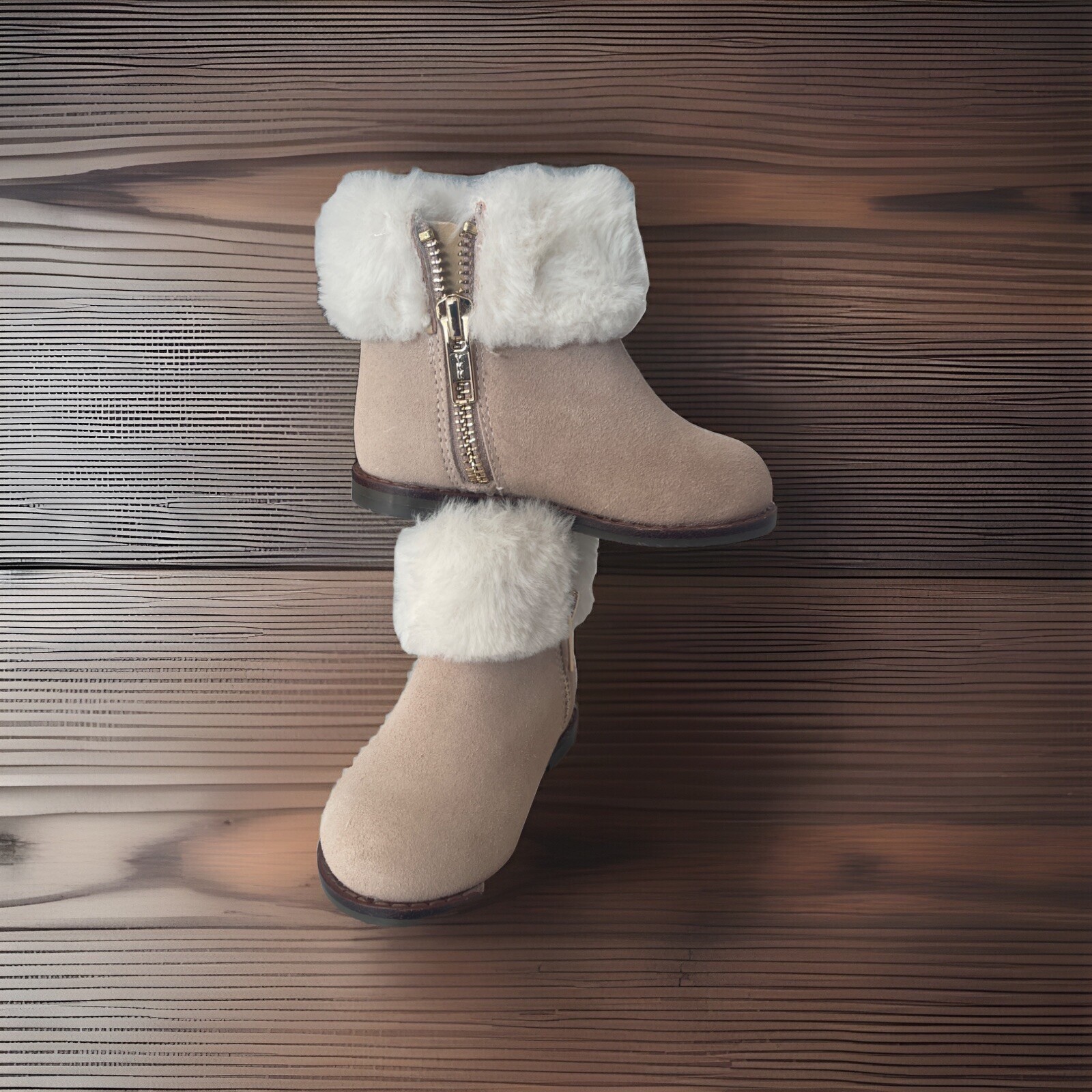 🔥Janie and Jack Rosewood Color Fax Fur-Lined Girls Boots Sz 5 New