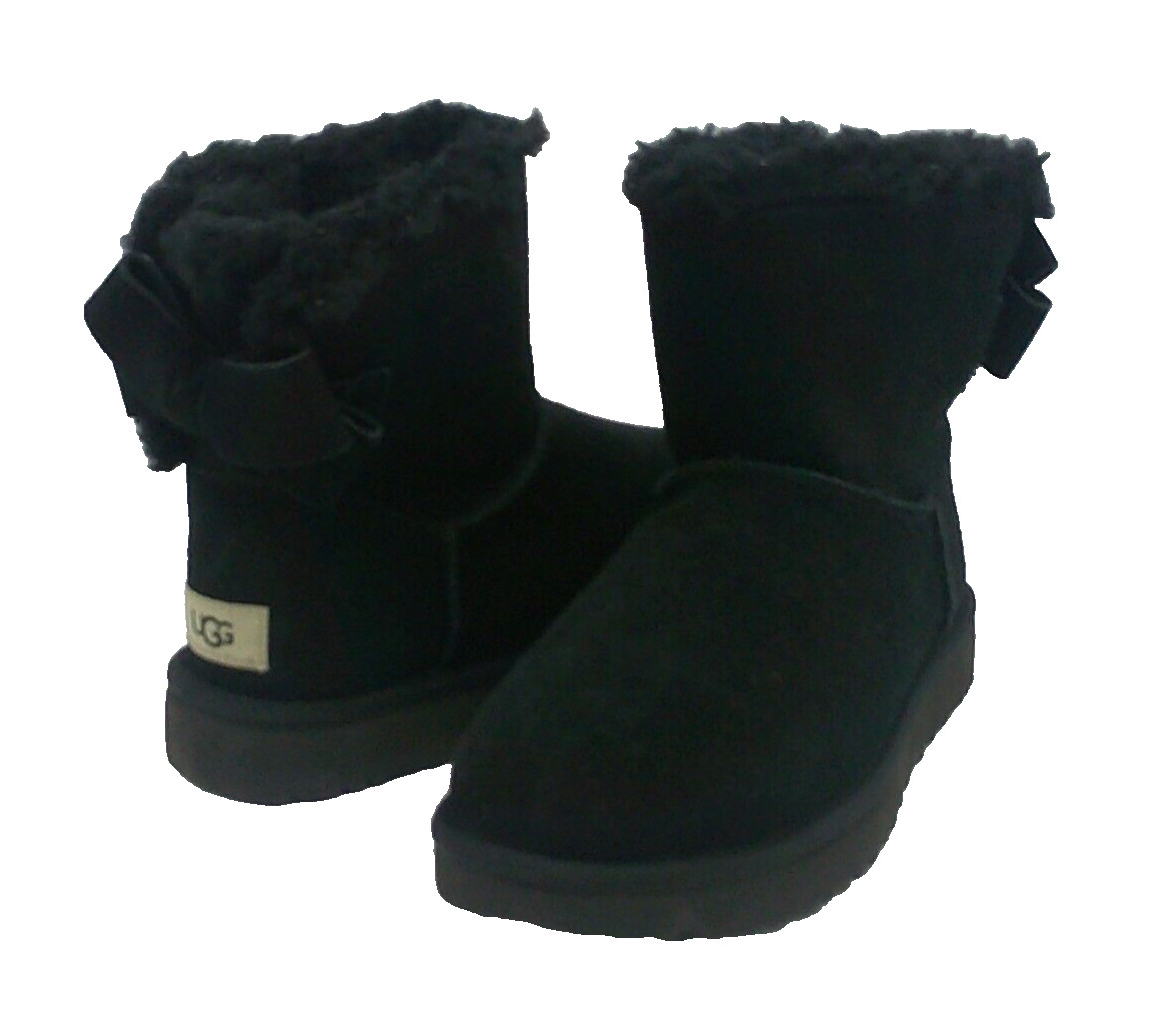 UGG MINI BAILEY SUEDE BOW WOMEN BOOTS BLACK US 6 /UK 4 /EU 37 /JP 23