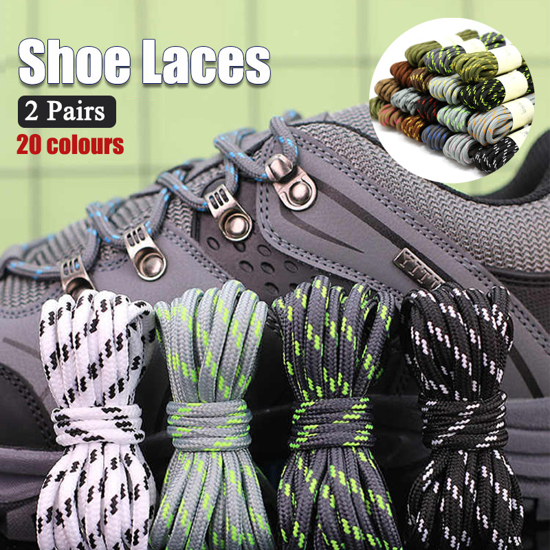 Hiking Shoe Laces Round Thick for Men Women Boots Sneakers Work 2 Pairs