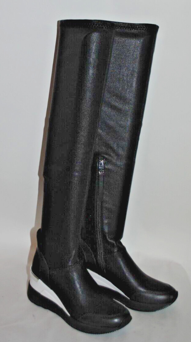 Michael Kors Women’s Girls Boots Ace Stretch High Black Nappa Vachetta 5.5 M US