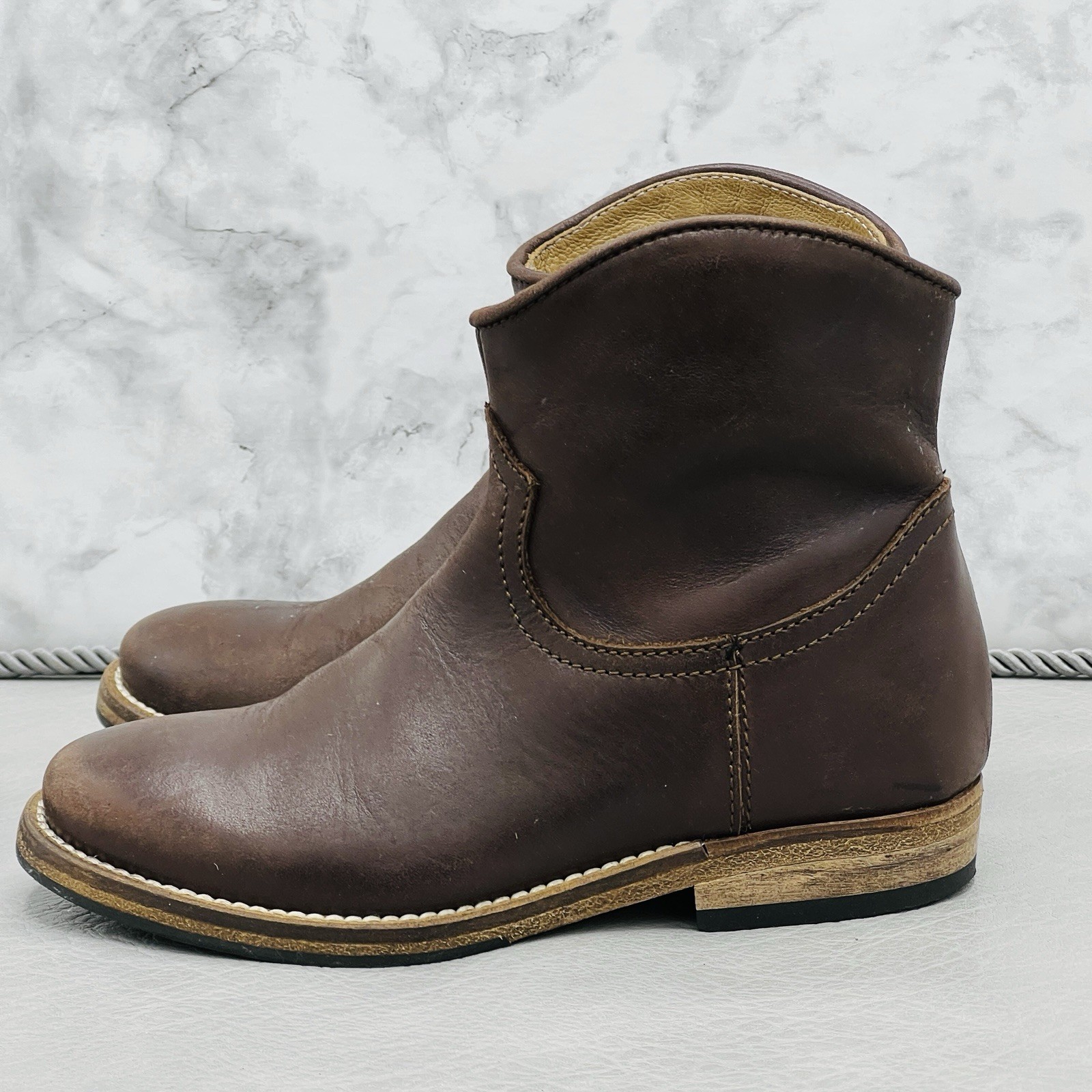 Vero Cuoio Girls Boots Brown Leather Soft Snow Sz 28 Made Italy  Free Ship