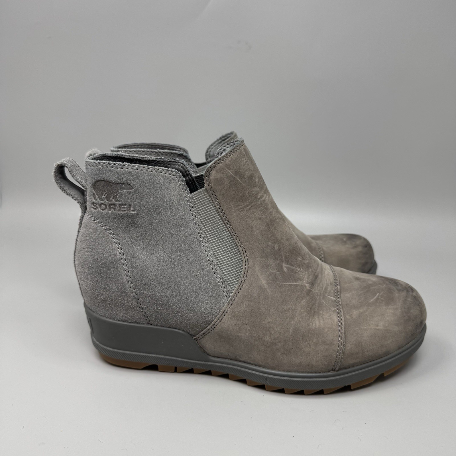 Sorel Evie II Chelsea Slip On Boots Gray Women Winter Boots Size 8