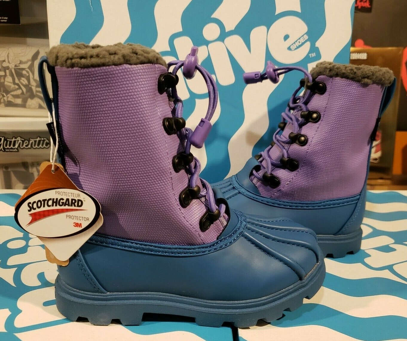 Native Jimmy 3.0 Treklite Blue Purple Boys Girls Boots Toddler 7T / 23 EUR