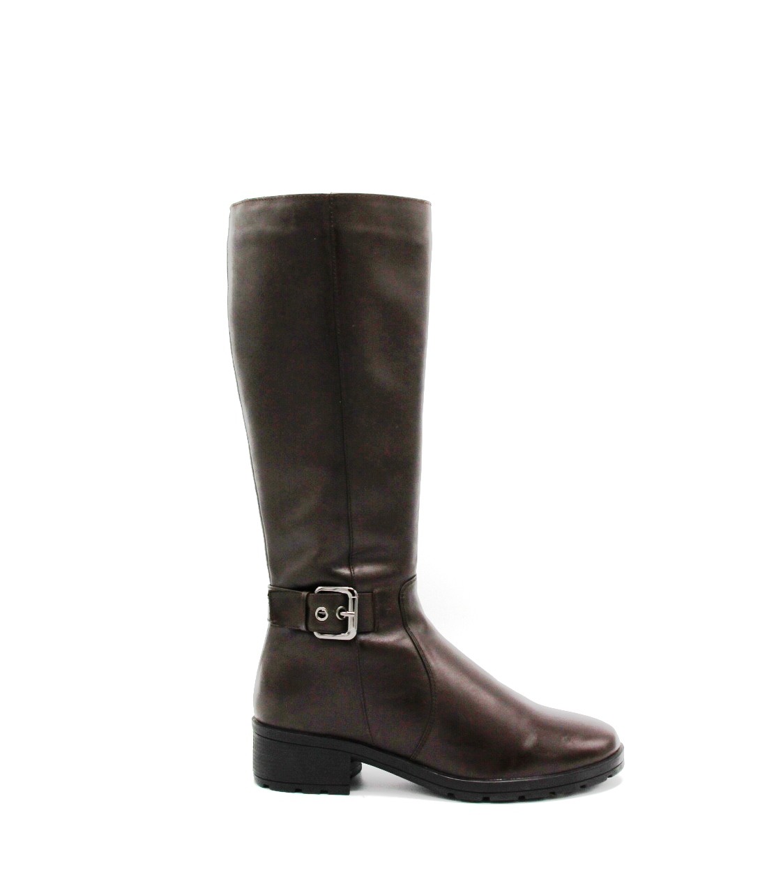 50% OFF NEW WOMEN BOOTS TRIVICA LONG RIDING LOW HEEL, COMFORT BROWN  LEATHER