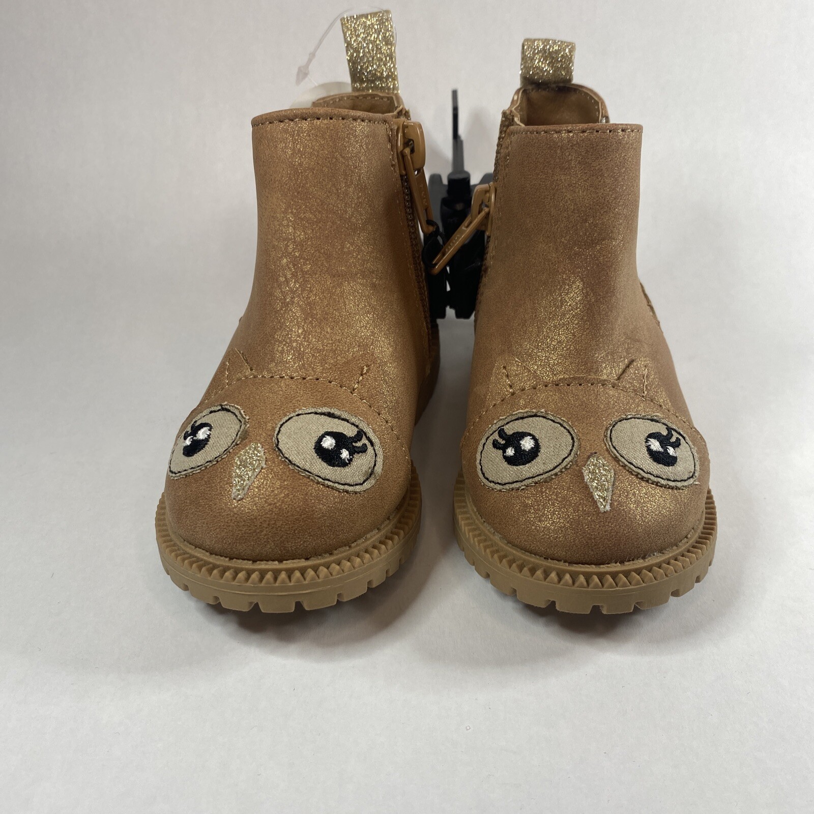 NEW NWT Chelsea Critter brown girls boots Wonder Nation toddler Sz 4 sparkly Owl