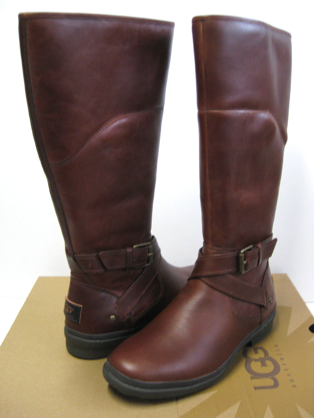 UGG EVANNA WOMEN TALL BOOTS LEATHER STOUT US 6 /UK 4.5/ EU 37 /JP 23