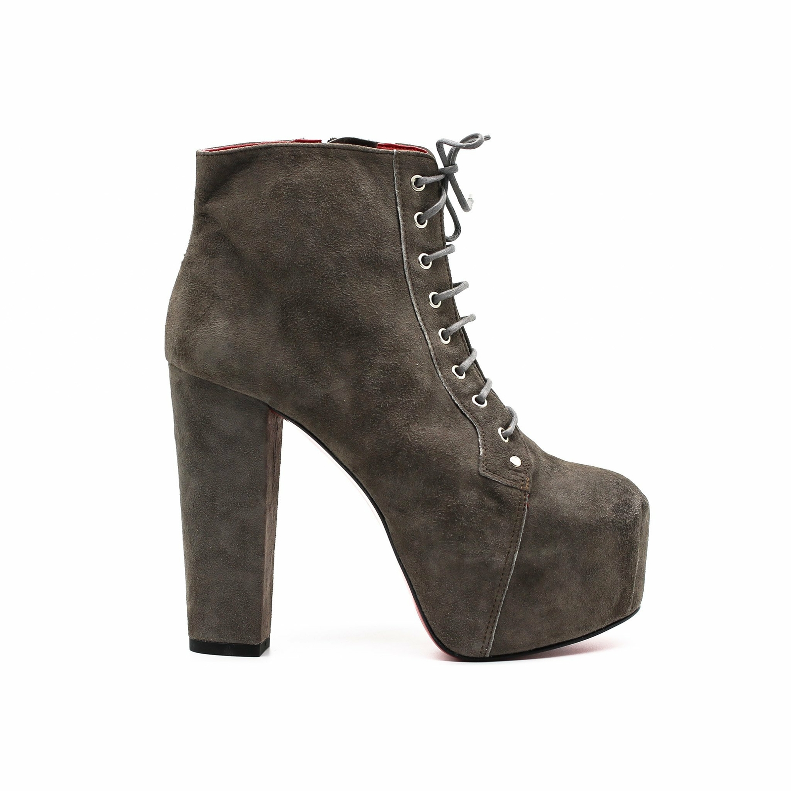 Lace Up Platform Heels Handmade Leather Women Boots. US Size 6.