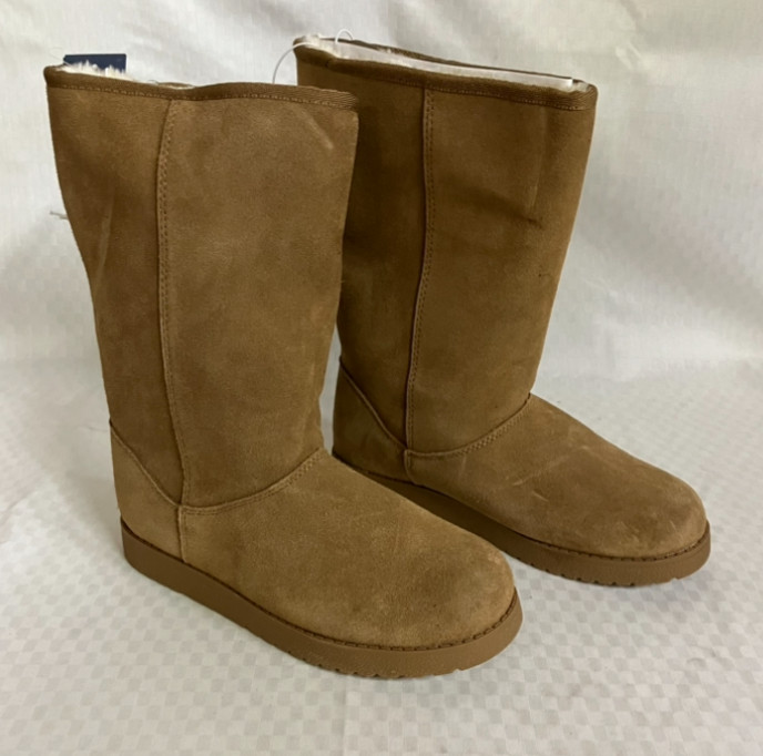 Universal Thread Sarah Women’s Boots Size 5 Tan Suede Shearling Winter Mid-Calf