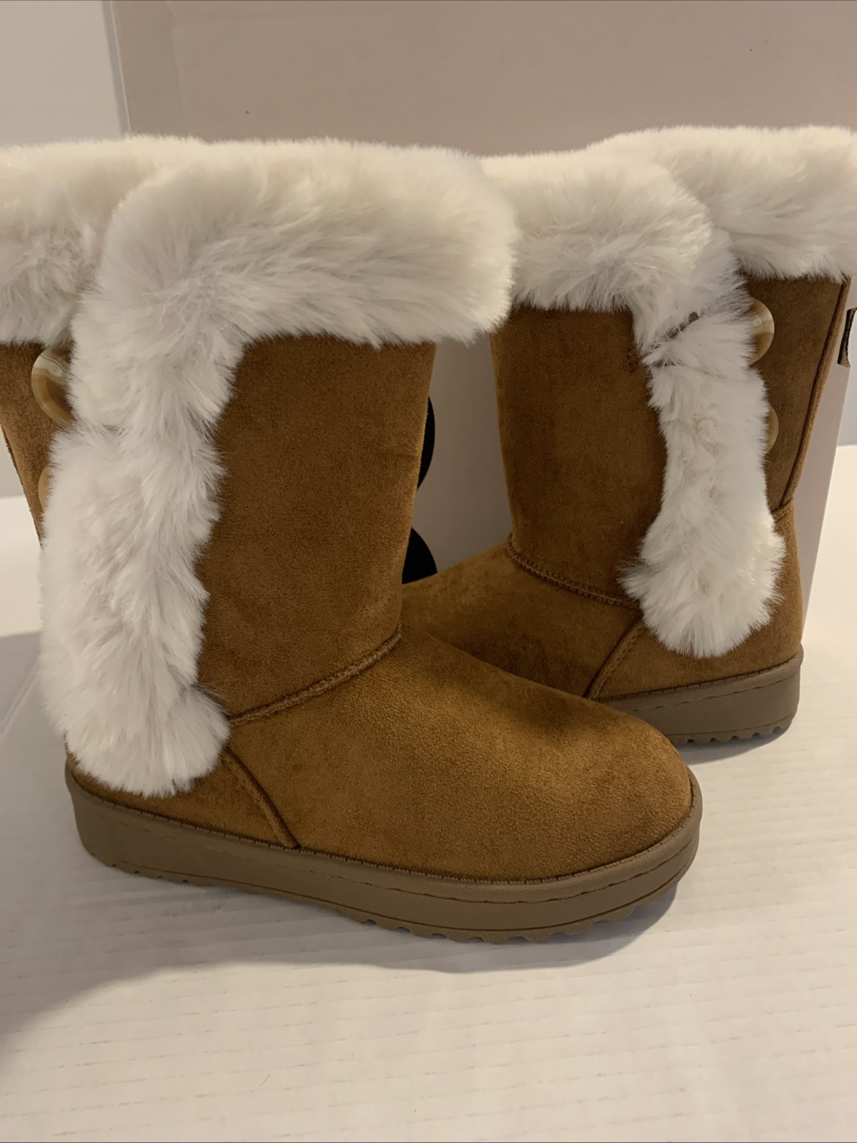 Girls Winter Boots Size 1 New In Box Faux Fur Lined